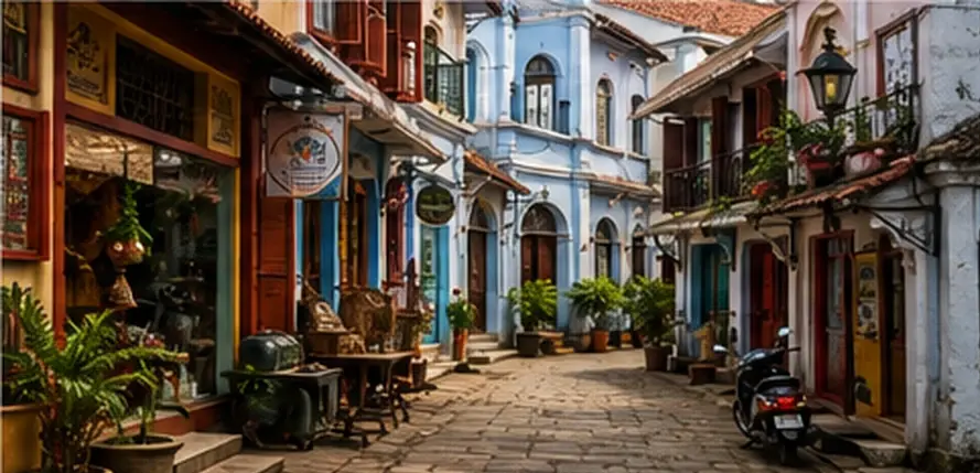 Jew Town street and antique shops in Mattancherry Kochi