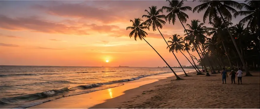 Puthuvype beach near Kochi during sunset
